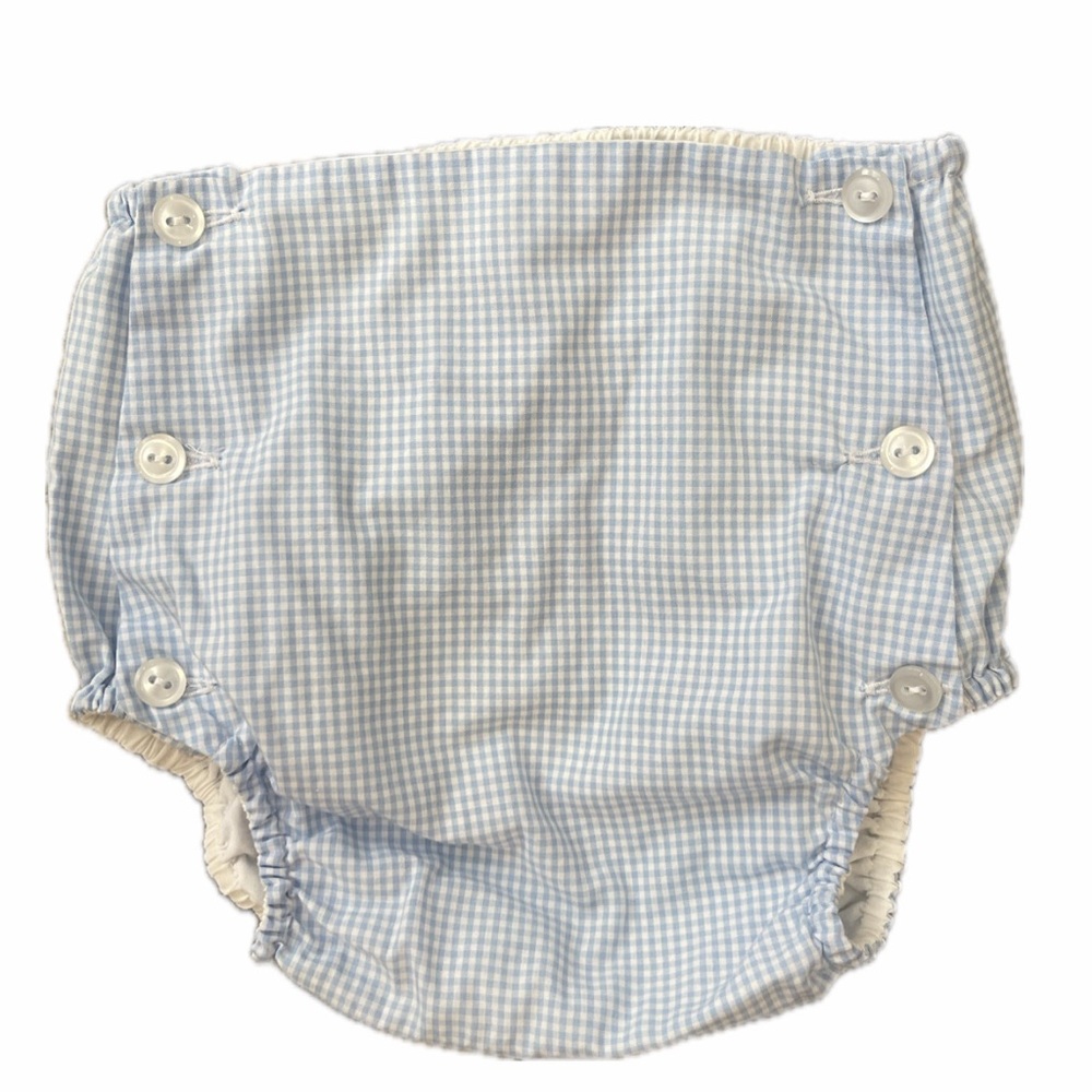 Blue Gingham Kids Diaper Cover